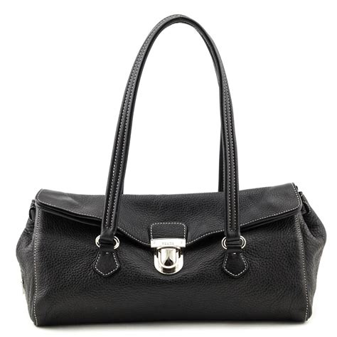 used black prada purse|prada black purse used.